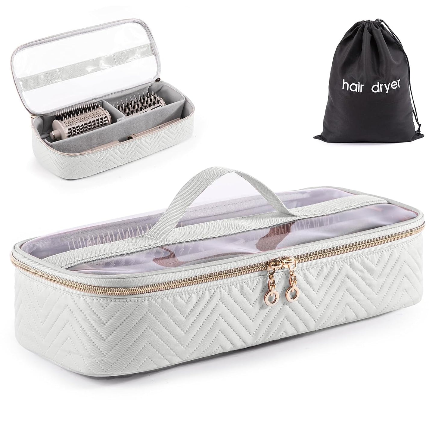 Large Hair Tools Travel Bag - 2-in-1 Organizer for Hair Dryer, Flat Irons & Curling Irons | Perfect for Travel Essentials