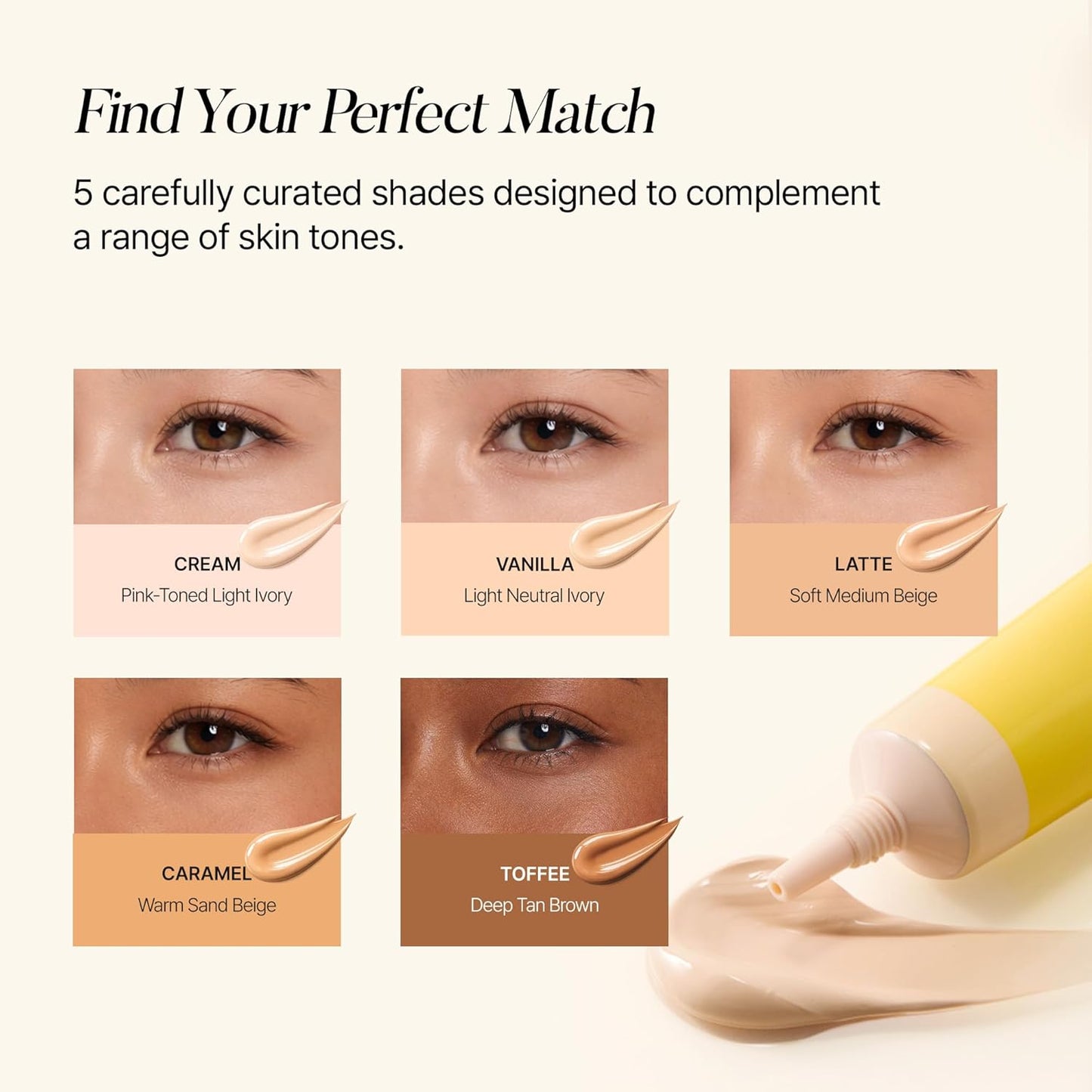 BANANA PDRN Conceal - Hydrating Under Eye Cream for Dark Circles | Advanced PDRN & Ectoin Formula, 0.52 oz (Caramel)