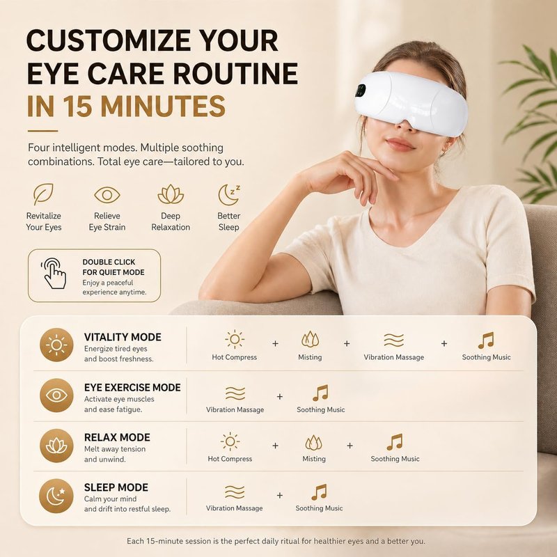 Steam Eye Therapy Pro - Bionic Massage Eye Mask for Dry Eyes | Smart Nano Mist, Heat & Vibration, 4 Adjustable Modes