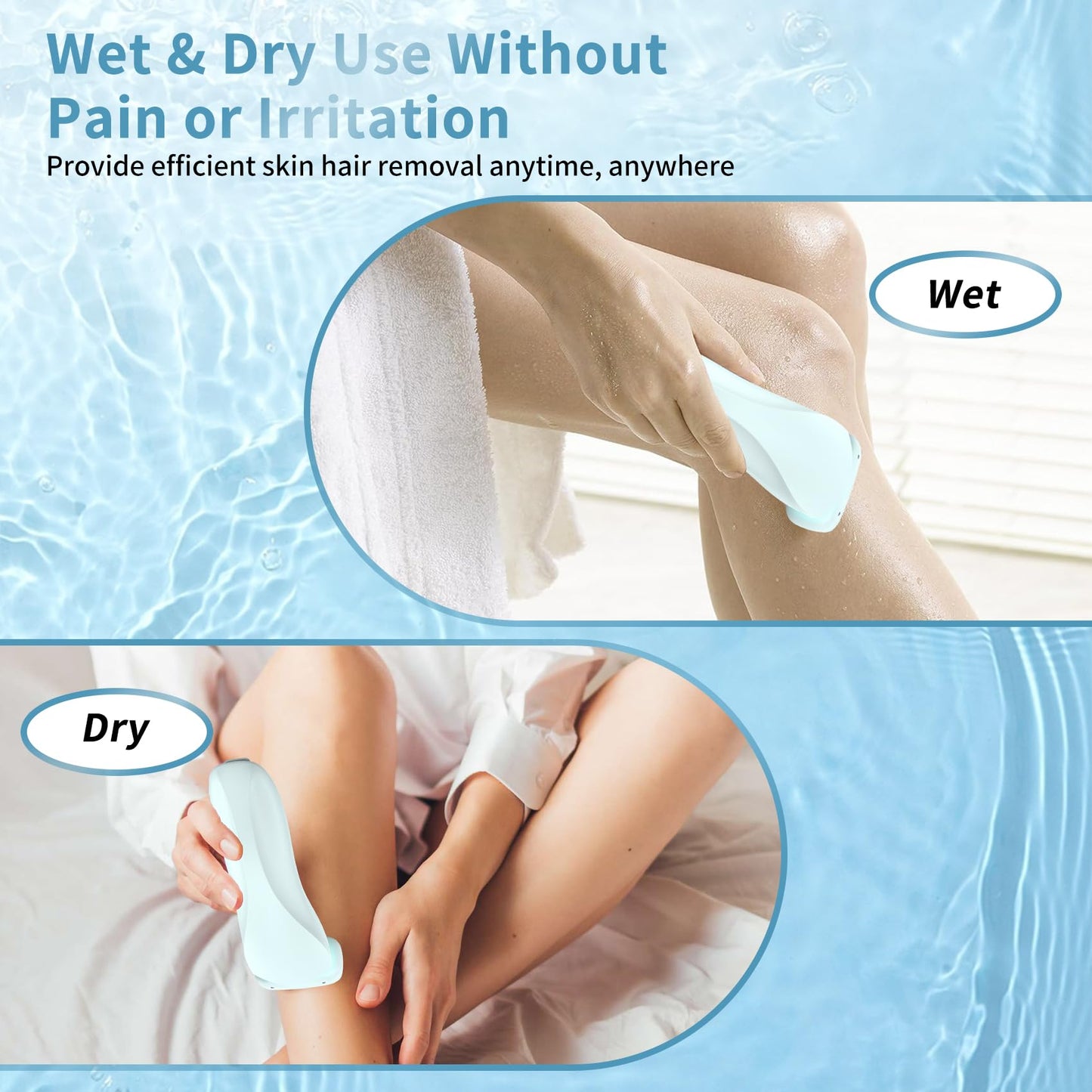 2 in 1 Electric Razors for Women, Electric Shaver for Women, Bikini Trimmer for Women, Silk Glide Pro Shaver, Waterproof Painless Wet & Dry, Removable Head, Womens Electric Razor for Legs, Body
