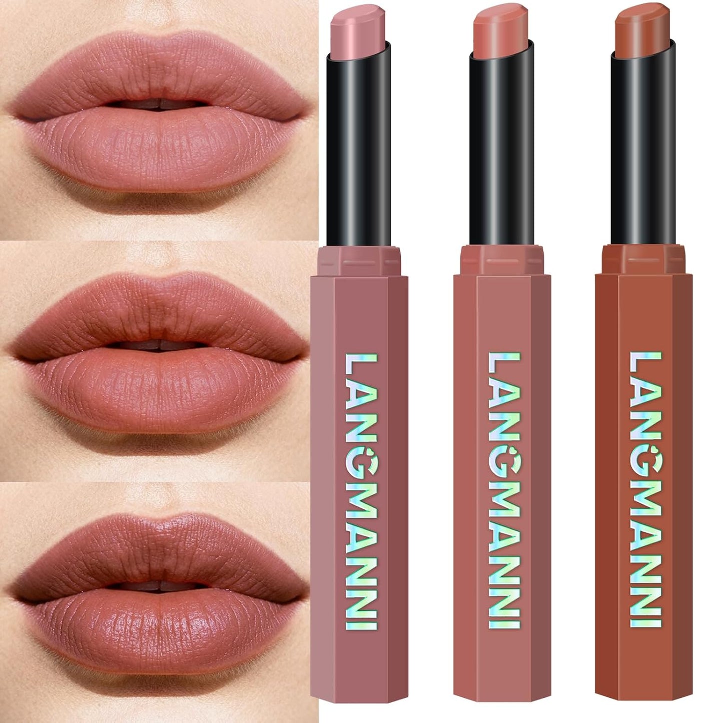 Velvet Matte Lipstick Set - 12 High Pigment Nude Shades | Long-Lasting Waterproof Lip Color for Women