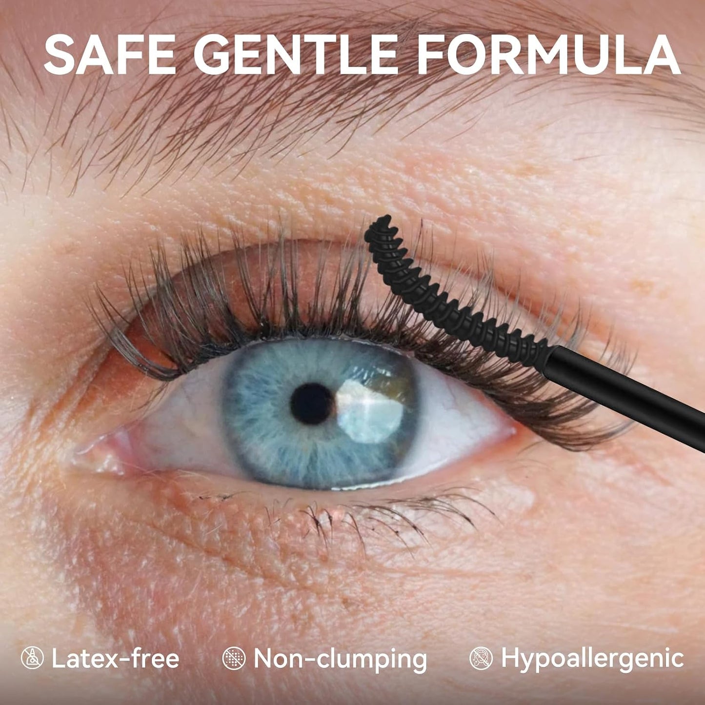 Eyelash Glue - 150H Long Lasting Waterproof Lash Bond & Seal | Strong Hold, Latex-Free, Non-Irritating (Black 5ml+5ml)