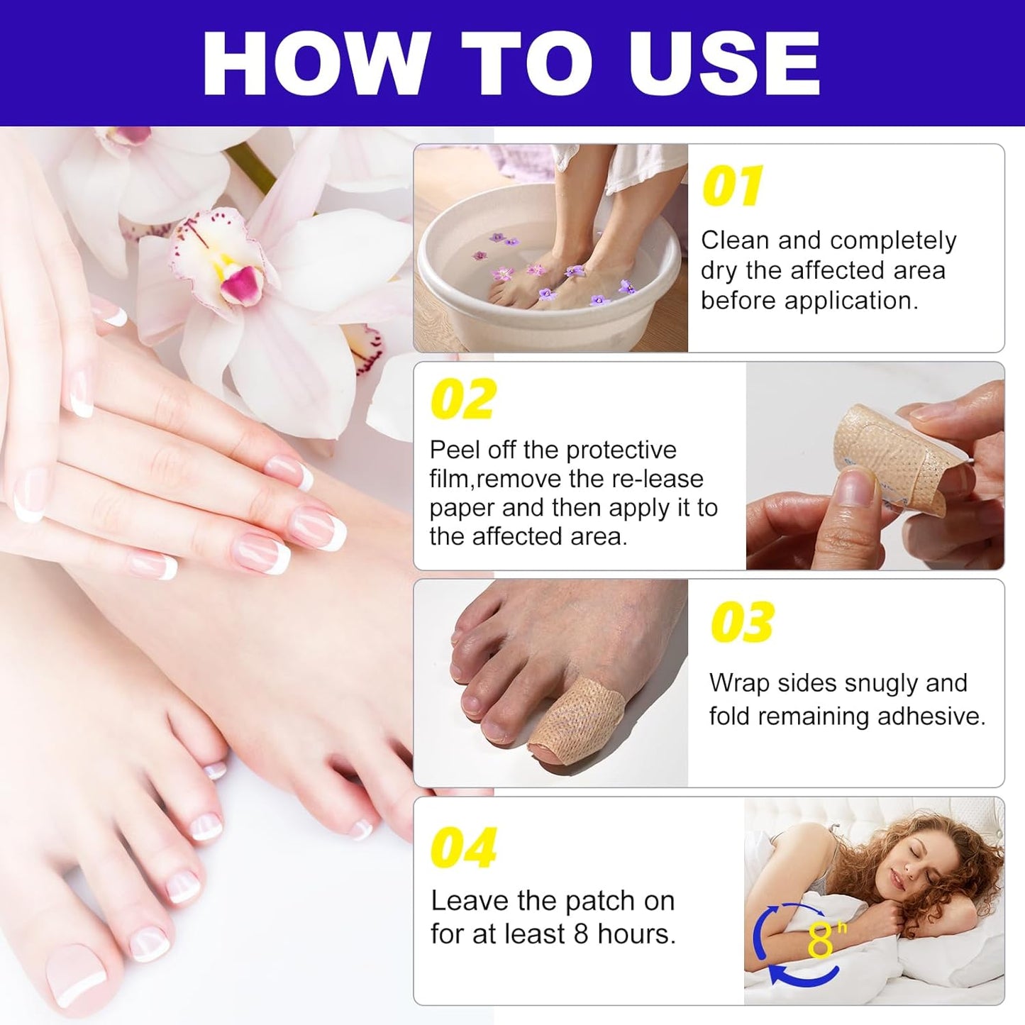 Toenail Fungus Treatment - Extra Strength Fungal Nail Patches | 24 Pcs for Overnight Repair & Care
