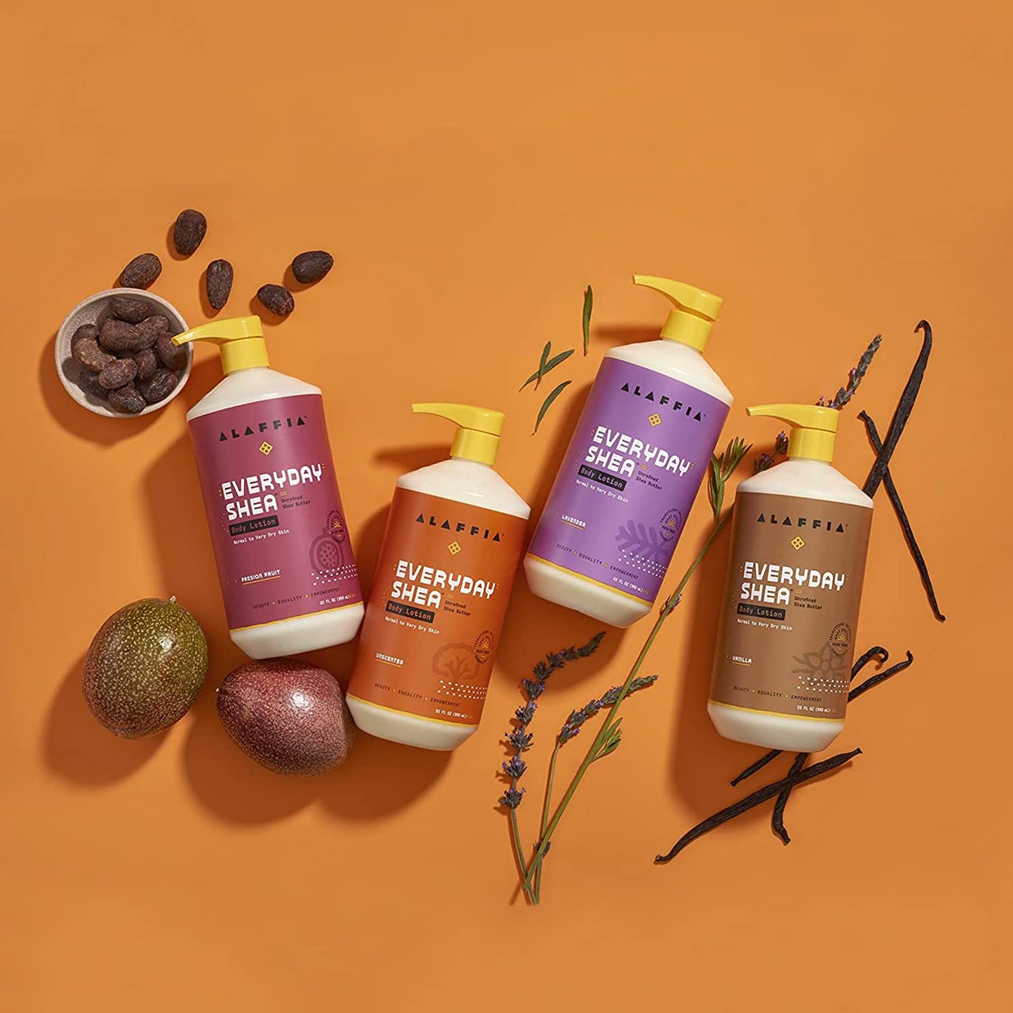 Alaffia EveryDay Shea Shampoo and Conditioner - Normal to Very Dry Hair, Gently Cleanses, Moisturizes, Restores and Protects Hair with Certified Fair Trade Unrefined Shea Butter, Unscented, 32 Oz Each