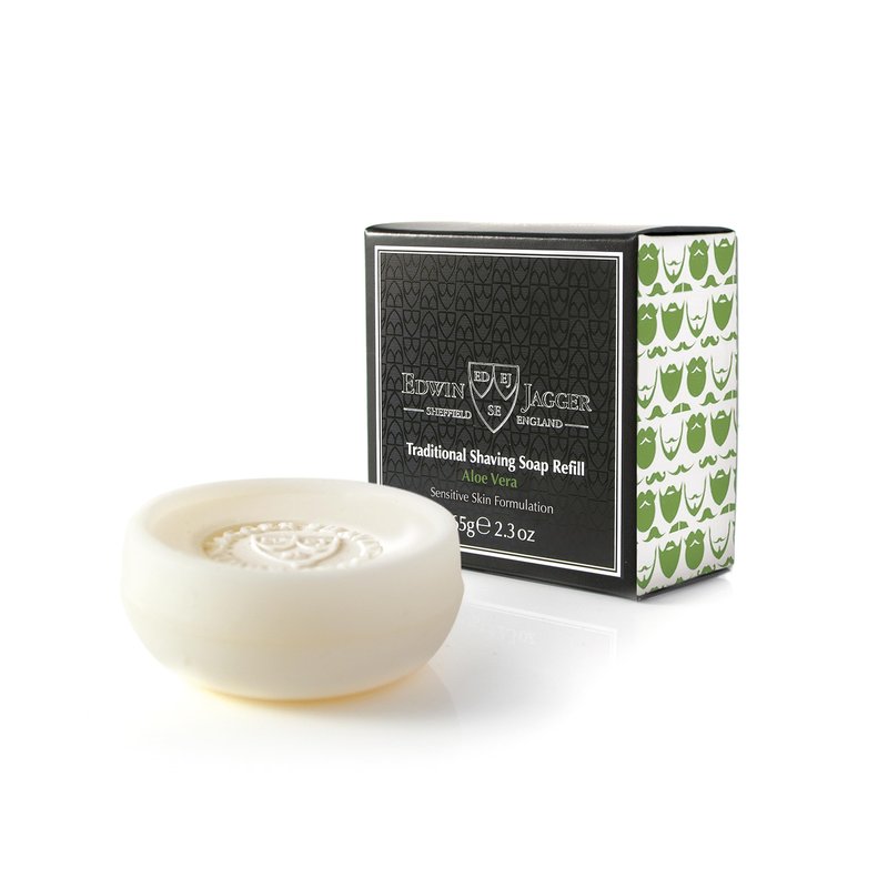 Edwin Jagger SSAV Aloe Vera 99.9% Natural Traditional Shaving Soap 2.3 oz Refill