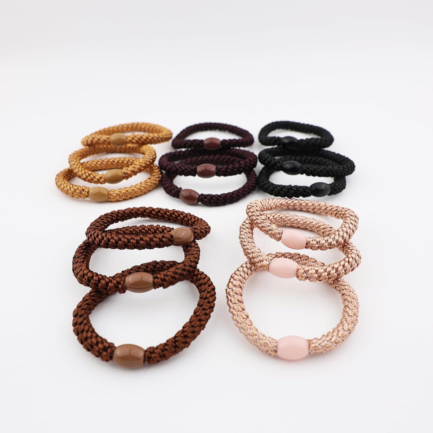 Braided Hair Ties for Women & Girls - 15 PCS High Elastic Ponytail Holders | No Damage, Neutral Color