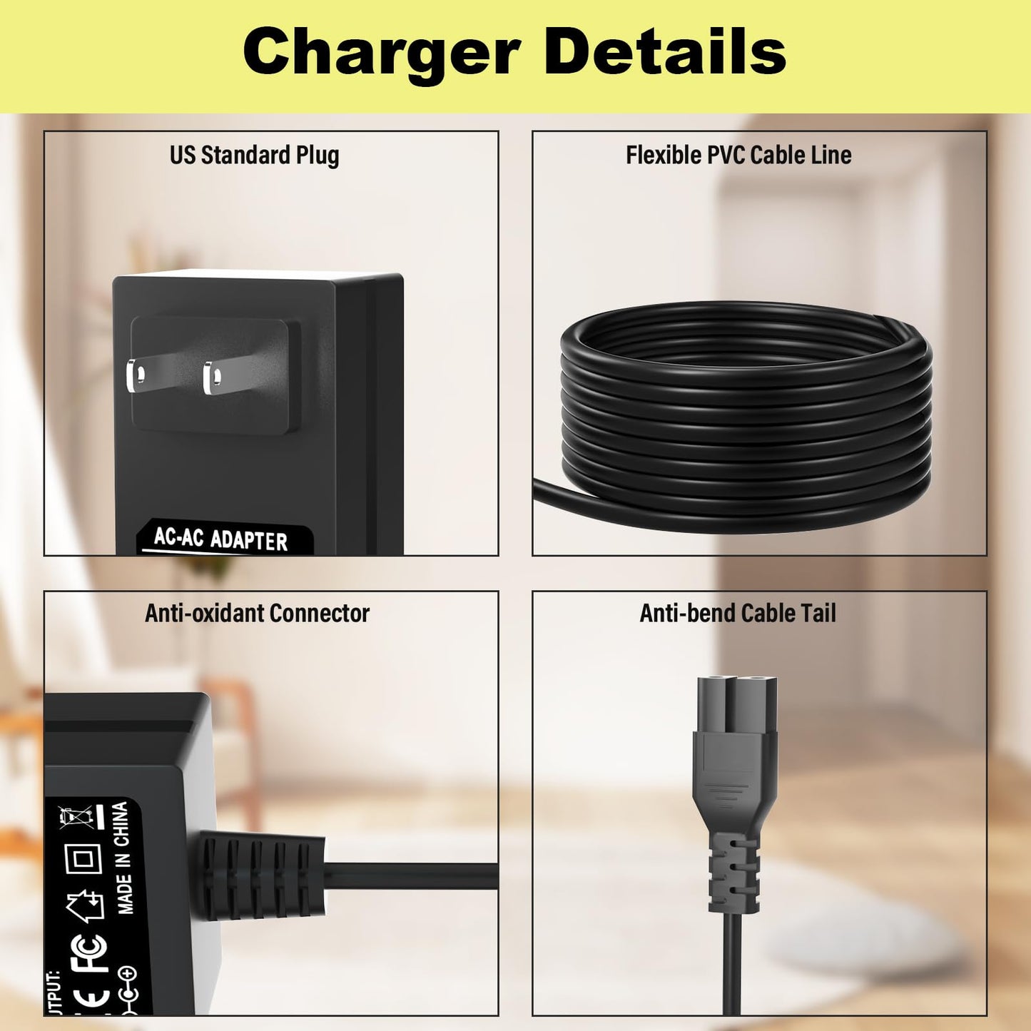 5V Charger for JRL Professional Cordless Hair Rechargeable Trimmer Clippers Compatible with JRL FF2020C FF2020T Power Adapter Cord