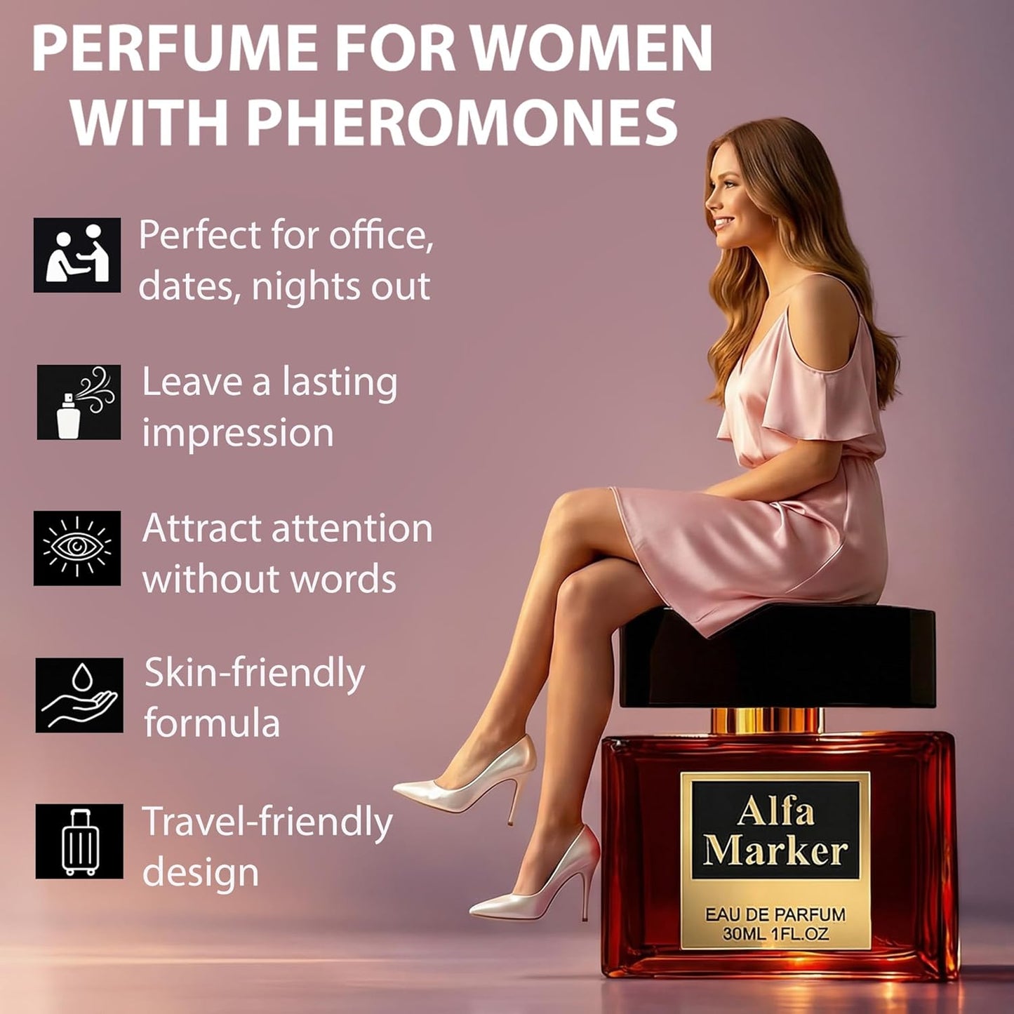 Pheromone Infused Perfume for Women - Long Lasting Scent | 1fl oz Travel Size Spray