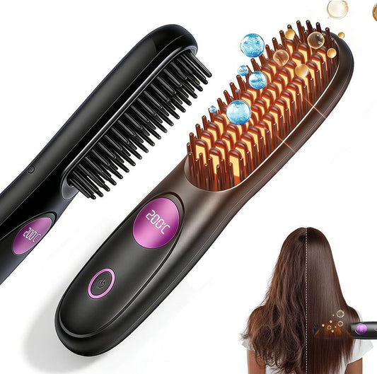 Cordless Hair Straightener - 2026 Upgraded MCH Heating, Portable Type-C Fast Charging, Ionic & Ceramic Care | Travel Tool (Black)