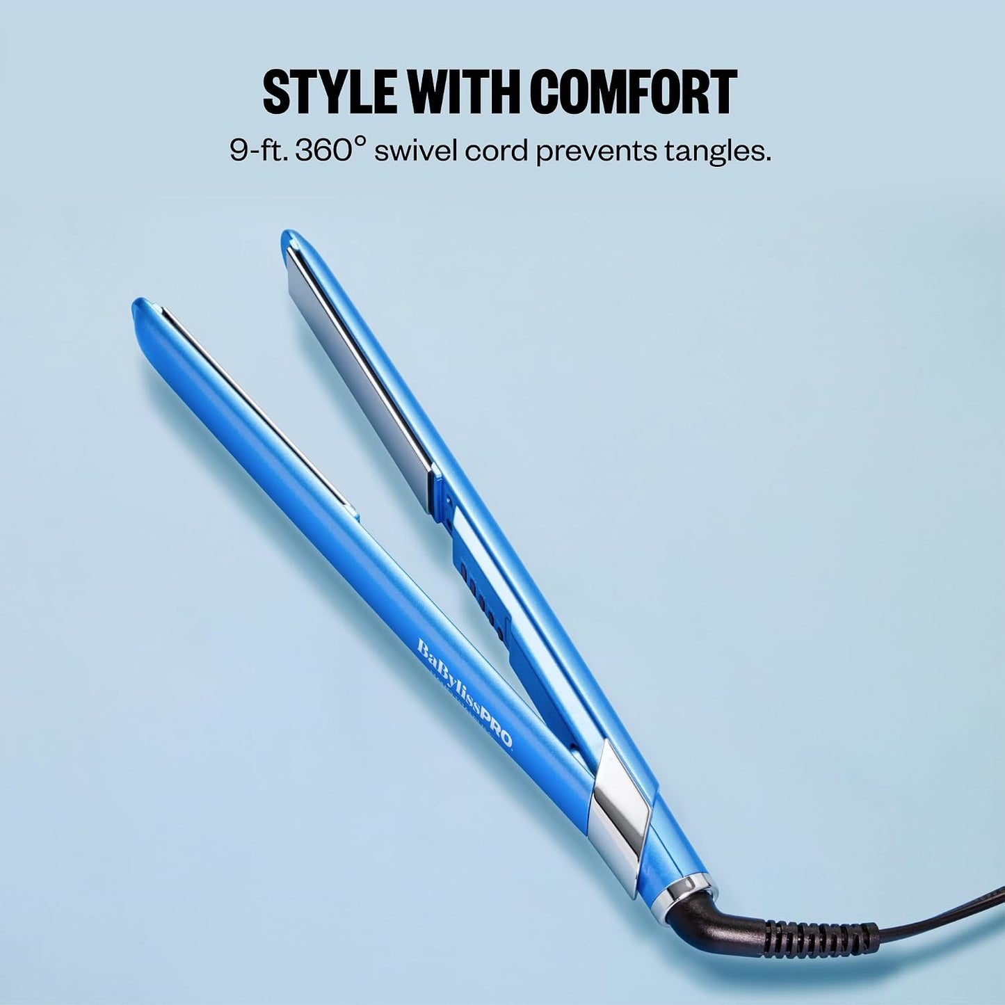 BabylissPRO Nano Titanium Hair Straightener - Ultra-Sleek Flat Iron for All Hair Types