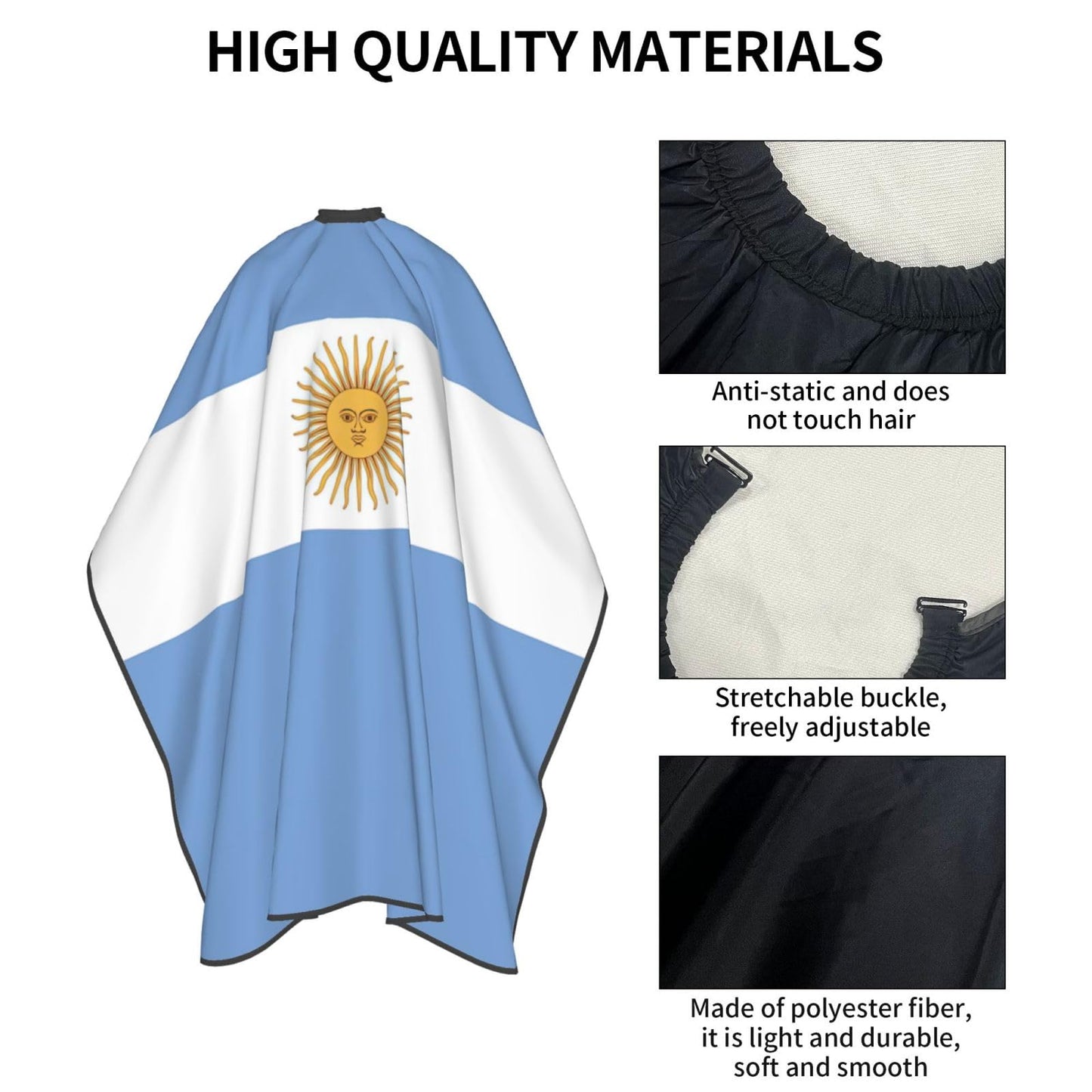 Argentina Flag Hair Cutting Barber Cape Hair Salon and Dyeing Styling Cloth for Women/Men