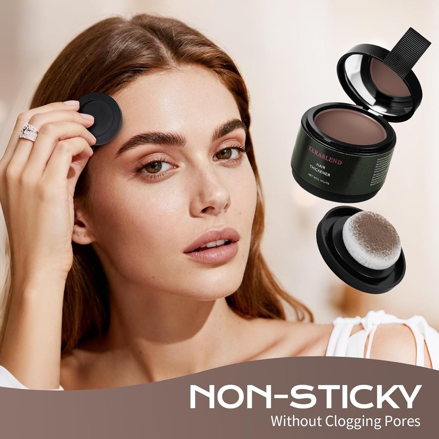 Hair Thickener - Magic Root Cover Up Concealer for Instant Coverage | Waterproof Touch Up (Light Brown)