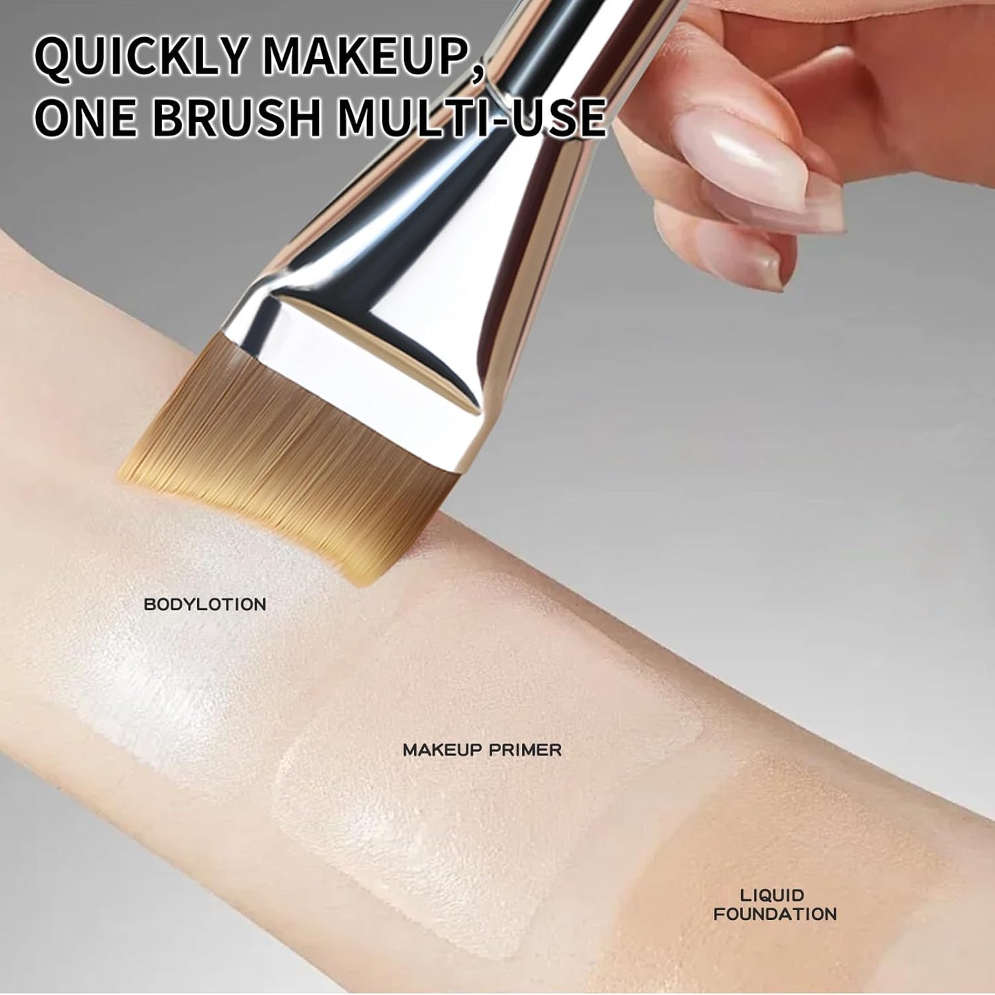 MSQ Foundation Brush - Angled Makeup Brush for Liquid Foundation & Cream Blending | Ultra Thin Design