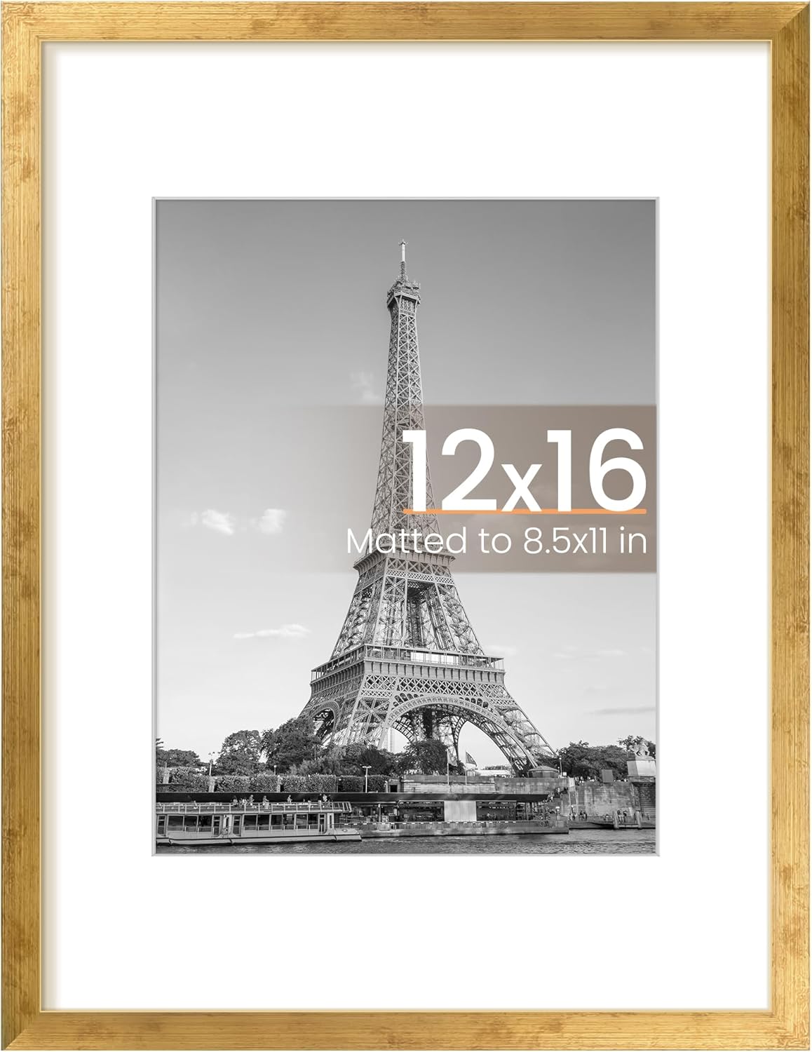 Upsimples 11x14 Picture Frame - Display 8x10 Photos with Mat or 11x14 Without Mat | Black Wall Hanging Frame