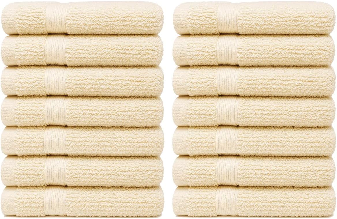 Luxury Cotton Washcloths - Ultra Soft & Super Absorbent Terry Towels | 12x12 MultiPack in China Blue