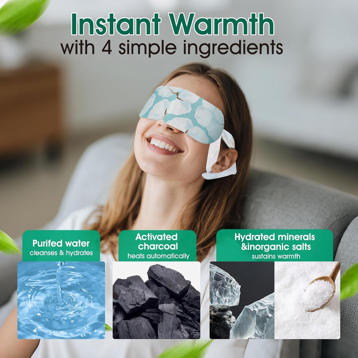 Heated Sleep Eye Masks - 120 Pack Disposable Steam Eye Masks for Relaxation | Lavender, Chamomile, Rose