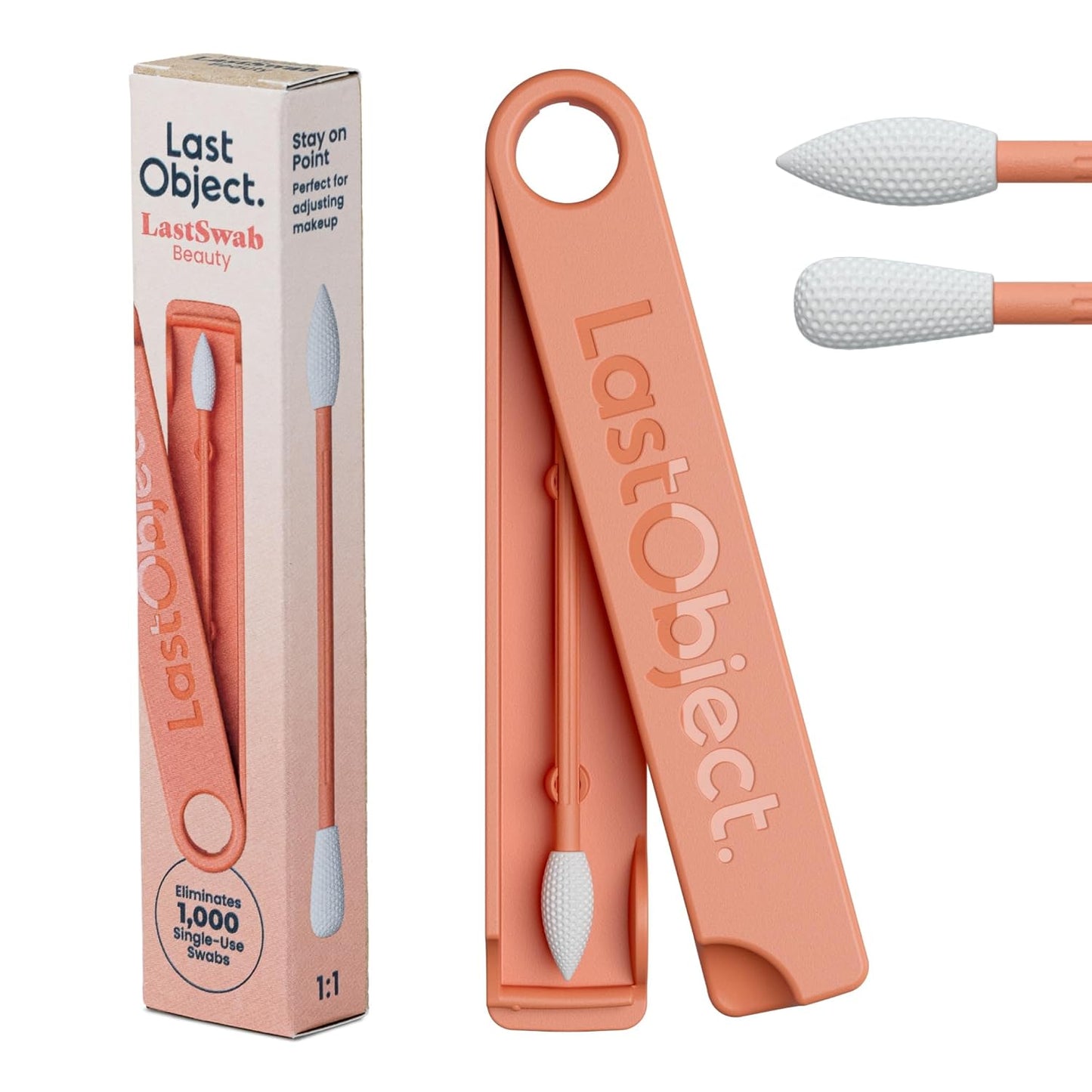 LastSwab™ Reusable Silicone Cotton Swabs - Eco-Friendly Ear Cleaning Q-Tips | Washable, Travel Case, Red