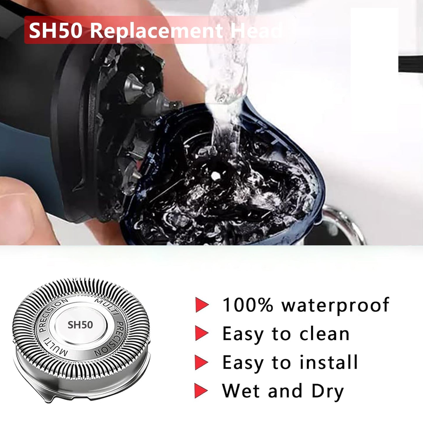 SH50 Replacement Heads Compatible with Norelco Series 5000 Replacement Heads,5000 Blades Compatible with Phillips Norelco 5000 Replacement Electric Shave Head Razor Blades