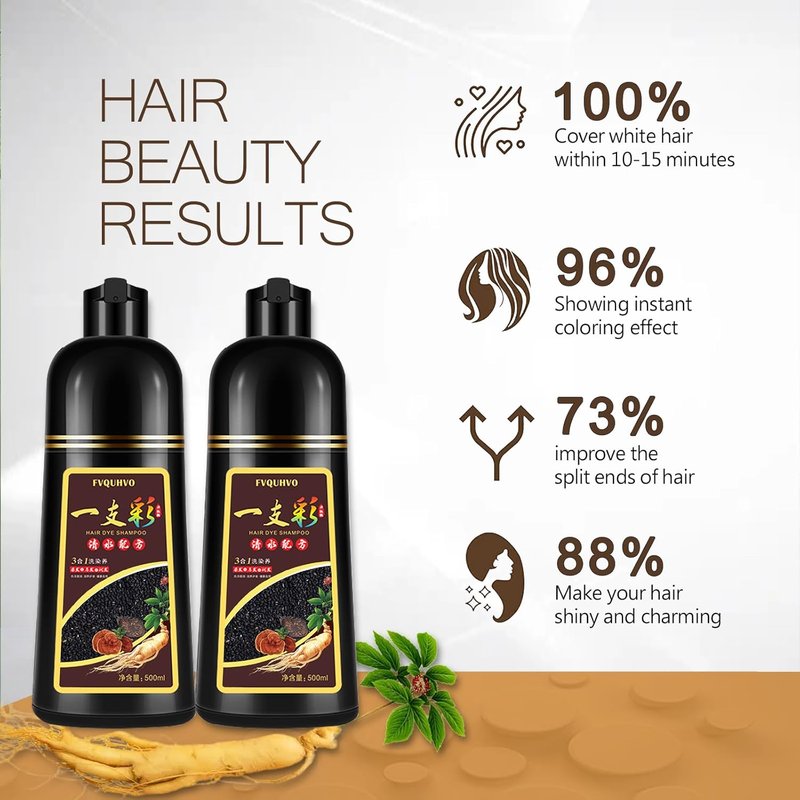 Silver Hair Dye - Instant Herbal Shampoo for Men & Women | Long-Lasting 3-in-1 Root Touch Up, 16.9 Fl Oz