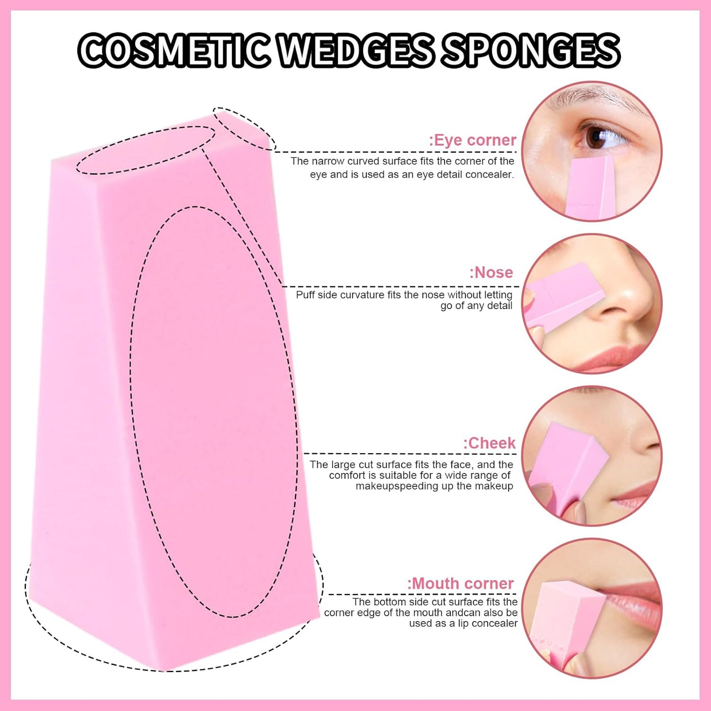 Makeup Sponges - 48 Latex-Free Wedge Applicators for Liquid Foundation | Ideal for Festival Makeup