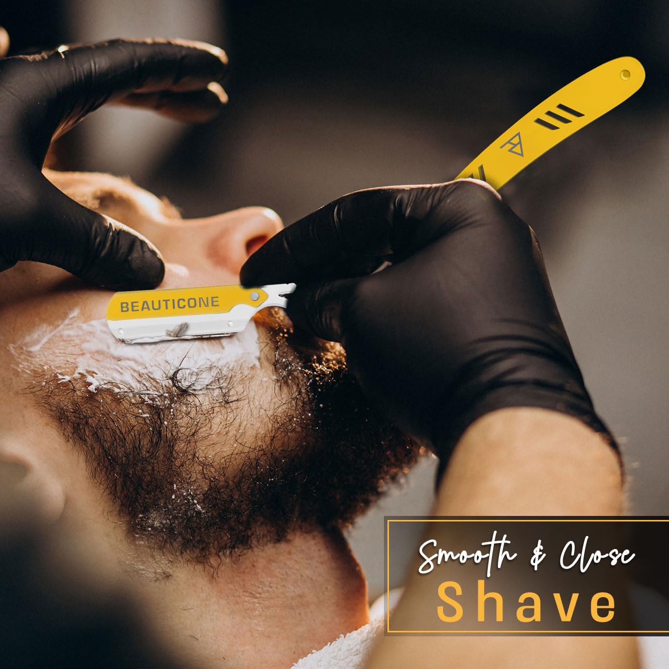 BEAUTICONE Straight Razors for Men, Straight Edge Razor, Single Edge Replacement Blades, Stainless Steel, Barber Razor for Men's Shaving, Barber Shaving Knife