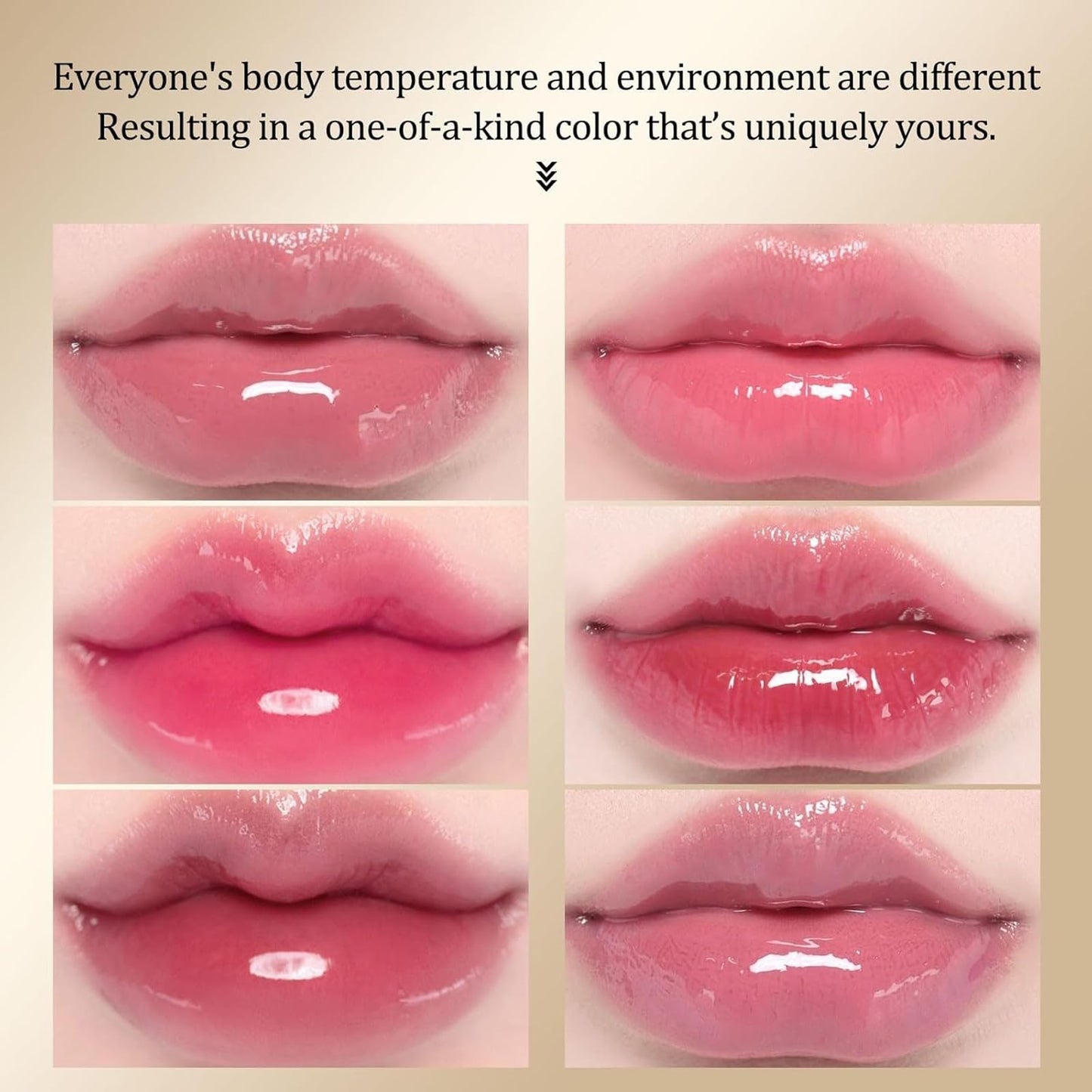 Domality 2PCS Transferproof Color Changing Lipstick, pH Activated Tint Balm, Clear Gold Foil Lipsticks That Changes Colors, Moisturizing Glossy Shine Lip Gloss for Women
