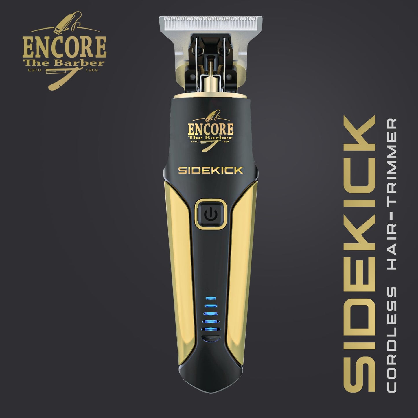 Sidekick Professional Barber Cordless Electric Hair Trimmer for Men | Clean Cutting | Lightweight |1.5 Hours Run time | Gentle on Skin | 10 pcs Grooming kit for Head & Beard