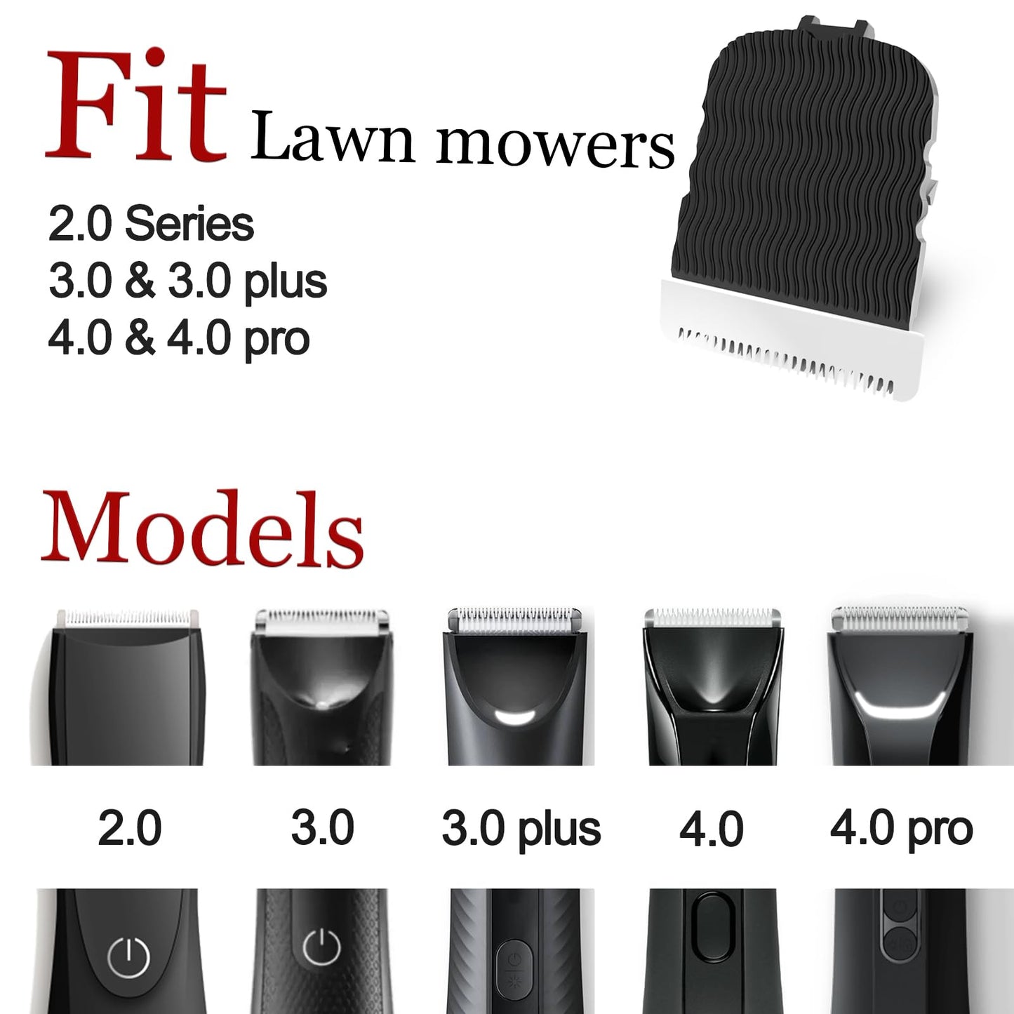 SUPERNB 3 Pack Replacement Blade Head for Manscapes Lawns Mowers Series 2.0 3.0 4.0, Hygienic Snap-in Groin Hair Trimmer Blades with Skin Protect Tech