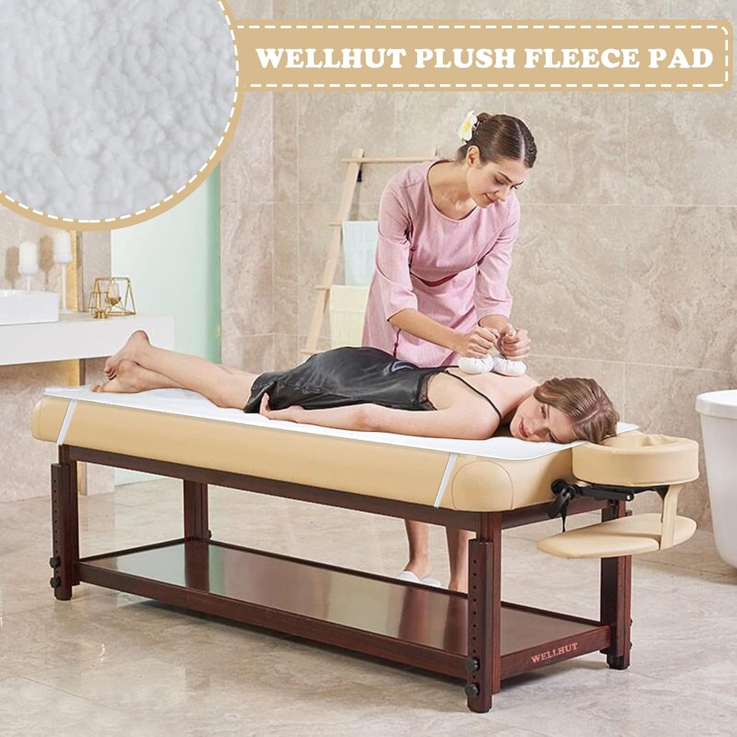 Massage Table Warmer - UL Certified Heating Pad with Deluxe Fleece Cover | 5 Heat Levels, 8 Timer Settings, 12 Ft Cord