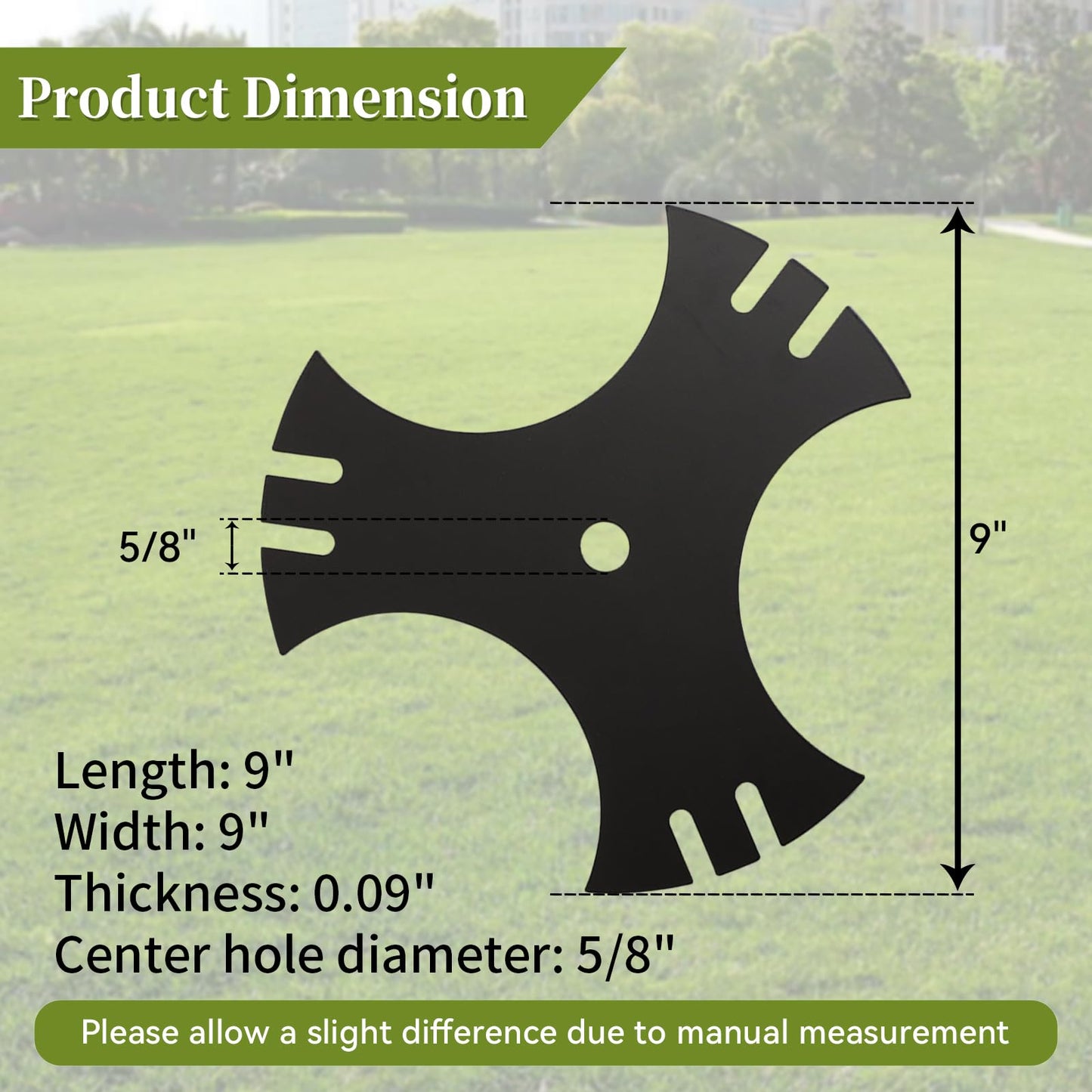 781-0748-0637 Edger Blades for Craftsman Edger, 781-0748 9" 3-Side Edger Star Blade 5/8" Center Hole Compatible with Troy-Bilt, MTD, Cub Cad et Edgers, Replace 781-0748, 40-009, 490-105-M017, 1 Pack