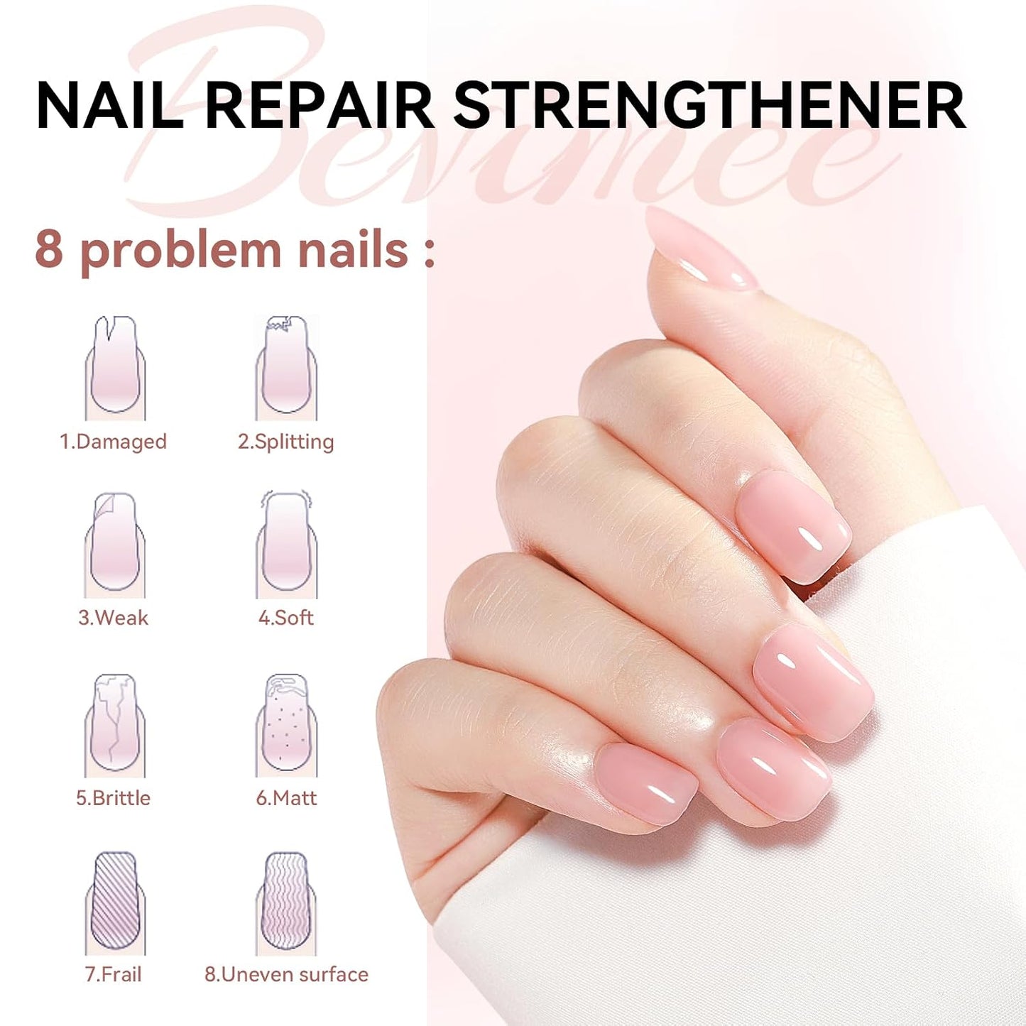 Nail Strengthener - Quick Dry Hardener for Weak & Damaged Nails | Extra Strong Growth Polish 12ML