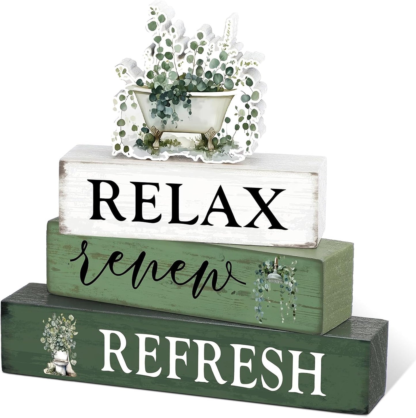 Highland Cow Bathroom Decor | 4 Pcs Farmhouse Style Table Centerpiece for Christmas & Valentine's Day