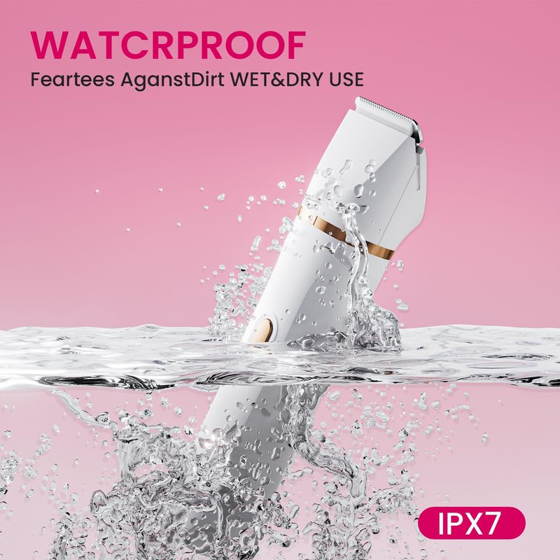 Electric Razors for Women, 5-in-1 Wet/Dry Bikini Trimmer with USB Charge Dock, Deluxe Facial Hair Removal, Wet/Dry Body Shaver for Nose Eyebrows Beard Underarm Leg Arm, IPX7 Waterproof (White)