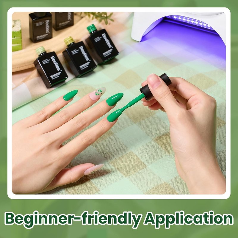 Beetles Green Gel Polish Set - 6 Pastel Green Nail Colors for Summer | Soak Off UV LED Manicure