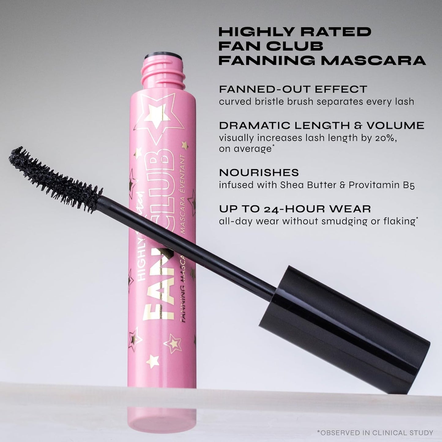 Milani Fanning Mascara - Volumizing & Lengthening Lash Makeup for Lifted, Curled Lashes | 24-Hour Smudge-Proof, Vegan, Black