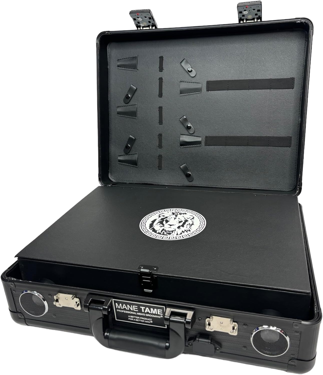 Mobile Barber Station - MANE TAME Executive Case with Speakers & Locks | Black