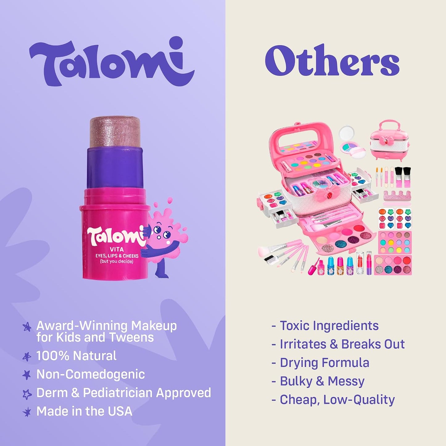 Non-Toxic Makeup Stick for Kids - Clean Makeup for Eyes, Lips & Cheeks | USA-Made, Safe Formula