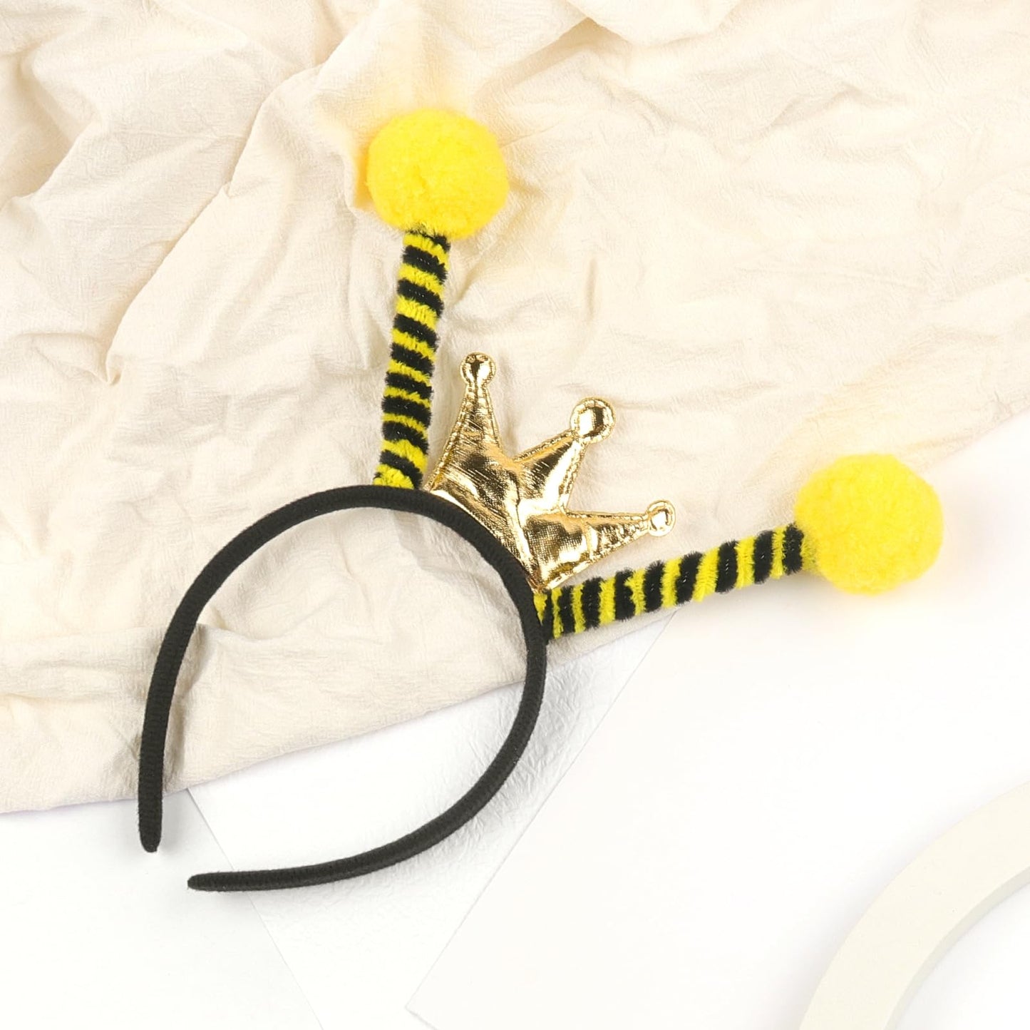 SARATA Bee Headband Bug Antenna Headband for Party Favor, Yellow Bee Antenna Headbands for Halloween, Christmas