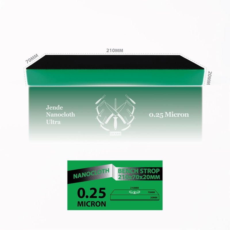 Jende Nanocloth 0.25 Micron Knife Strop 210x70mm (unloaded)-Premium Ultra bench knife Strop for Diamond Emulsions