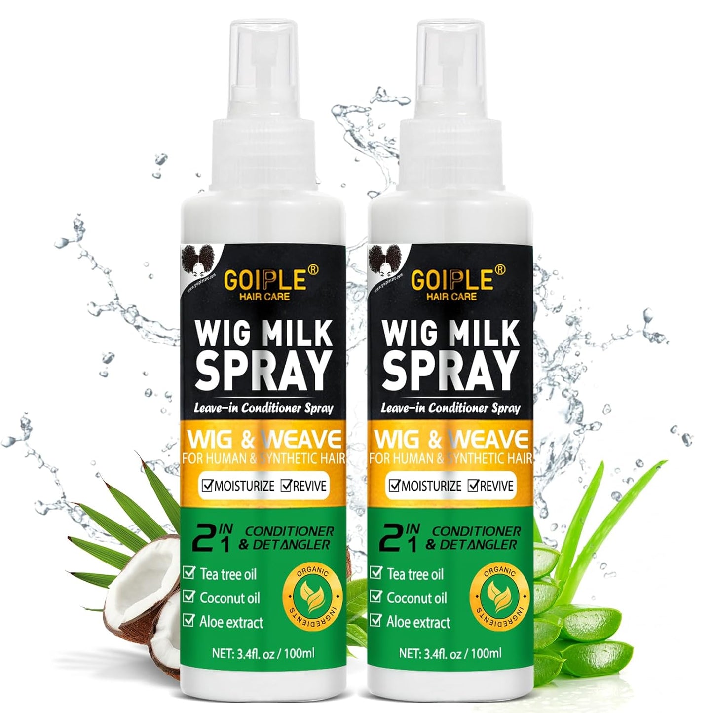 Wig Milk Spray for Synthetic Hair | Leave-In Conditioner & Detangler, 3.4 fl oz - Hydrates & Moisturizes Wigs