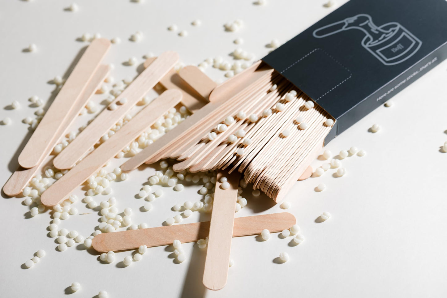 neuBuff Wood Spatulas, Essential Wooden Waxing Sticks for Hair Removal, Perfect for Home Use, Ideal for Brazilian Waxing, Smoothly Applies Hair Removal Wax to Sensitive Areas, Pack of 50