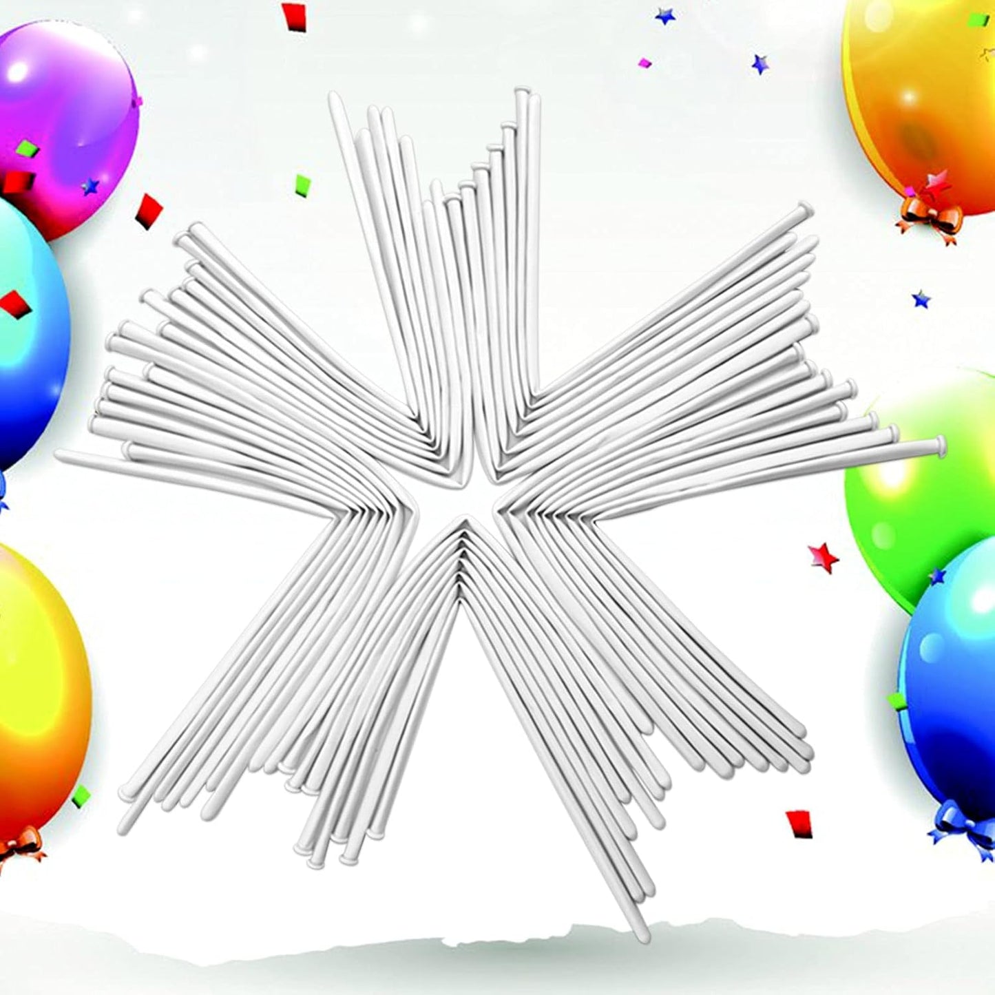 Clear 260 Balloons - Premium Long Skinny Latex Balloons for Animal Creations | 100 Pcs for Kids' Parties