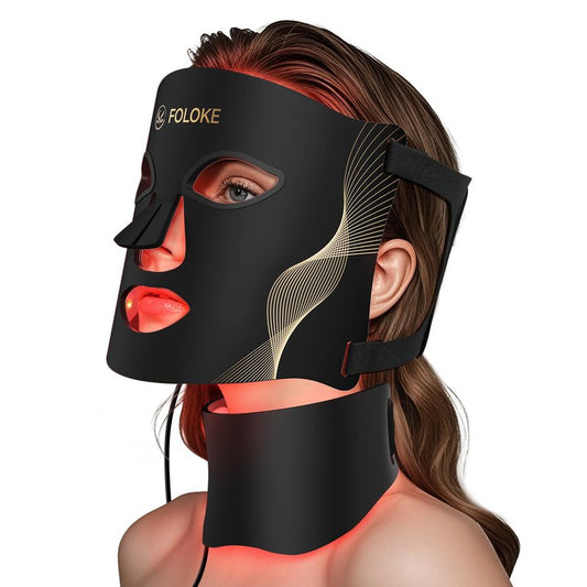 Red Light Therapy for Face, LED Light Therapy Mask Skin Care Mask & Neck, LED Red & NIR Light Therapy Wavelength for Home Use, Working Travel Yoga Sleep