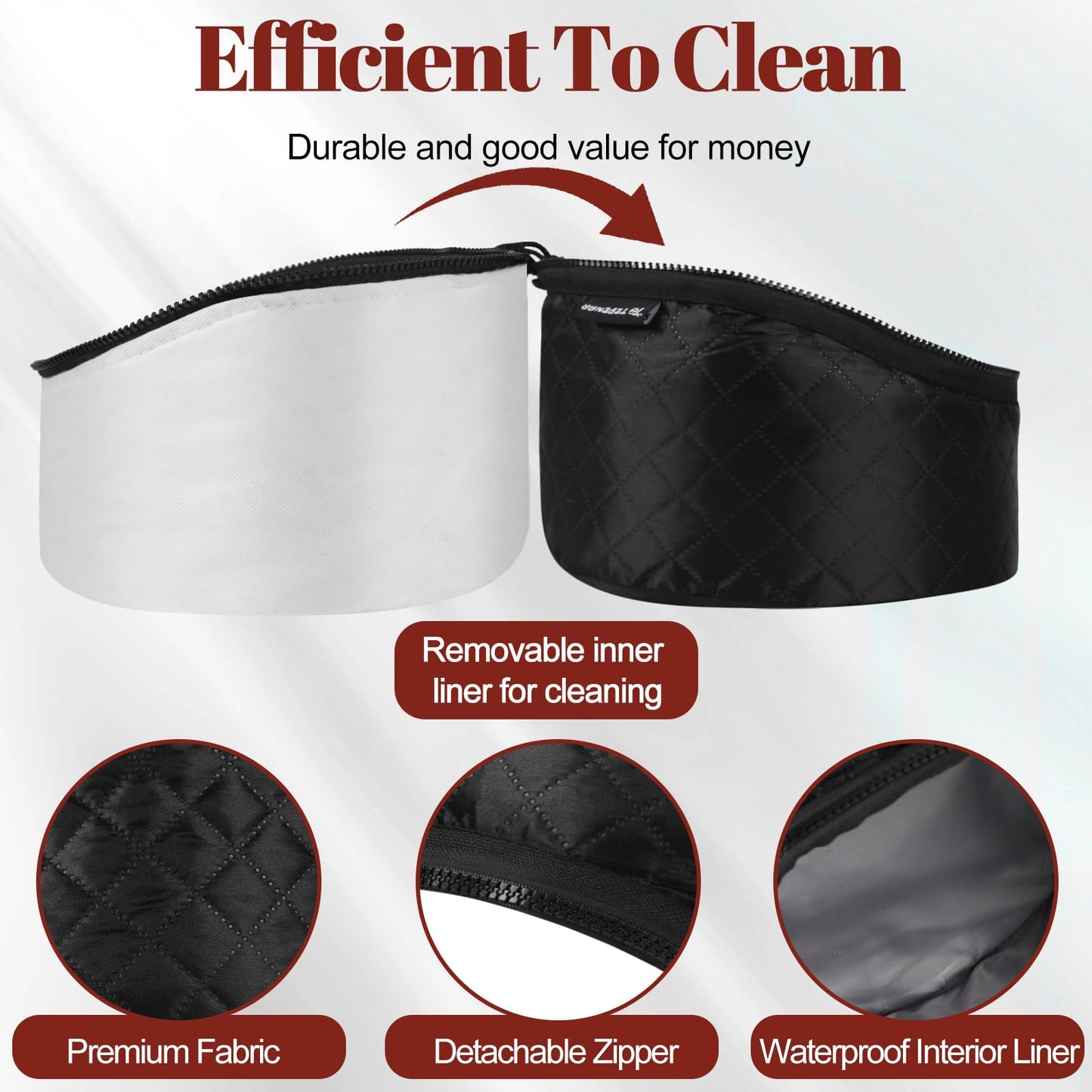 TEPENAR Hair Steamer for Deep Conditioning: Upgraded Heat Cap with 10-Level Fast Heating 3 Time Settings for Natural Hair Portable Thermal Steam Cap for Home Hair Treatment