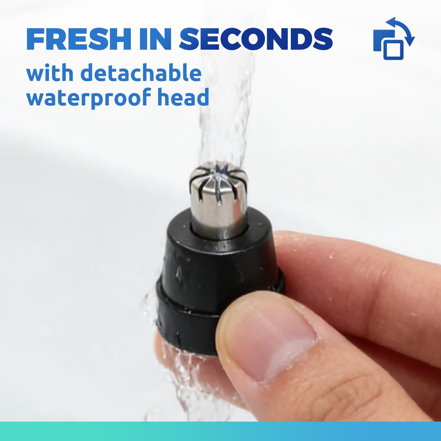 Lysandra Nose Hair Trimmer for Men: Painless Ear Hair Trimmer with 5 Month Battery Life – Electric Nose Hair Remover Featuring an Easy to Clean Detachable Head, Black