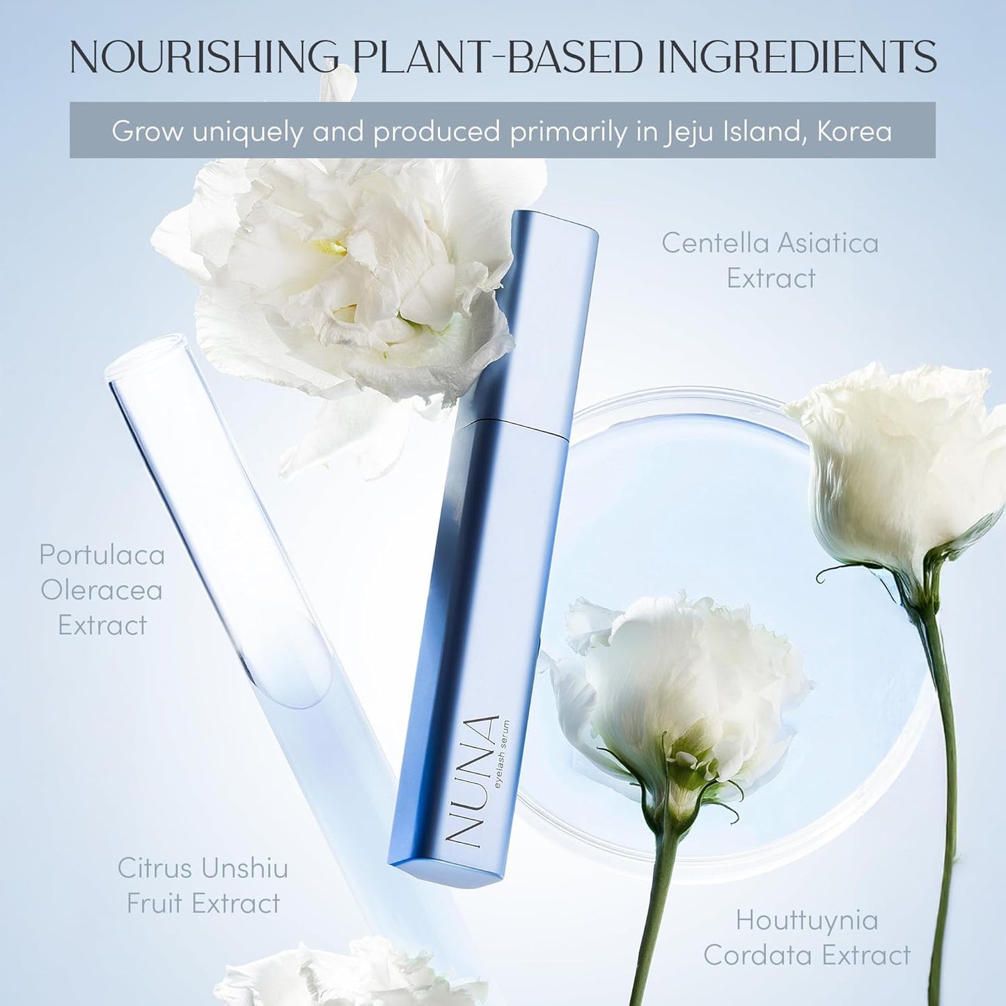 NUNA Eyelash Growth Serum - Biotin & Multi-Peptide Formula for Longer, Fuller Lashes | 6ml, 6-Month Supply