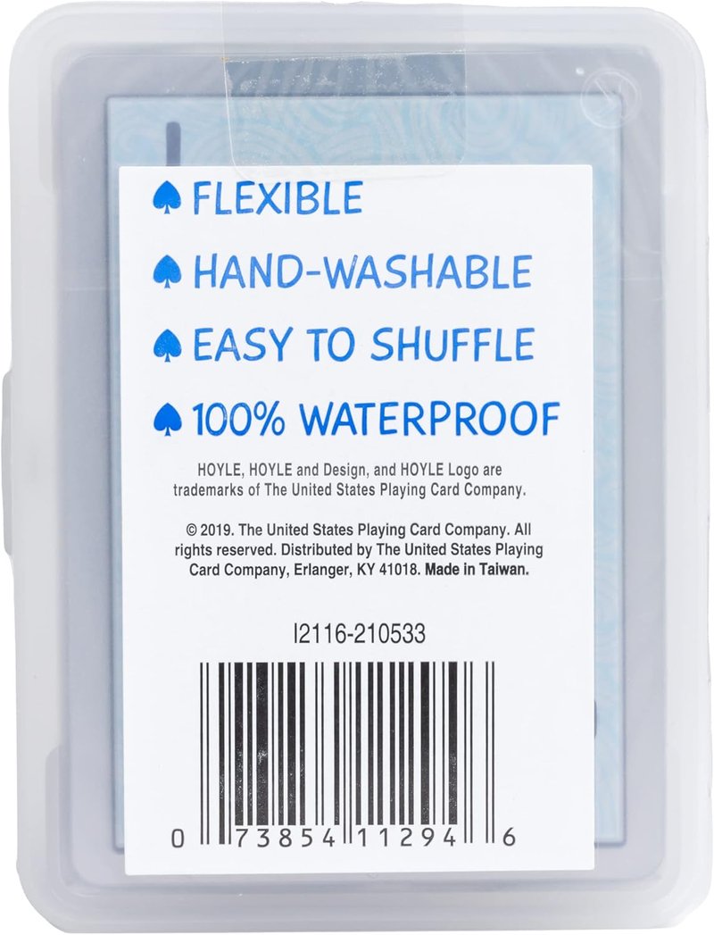 Waterproof Playing Cards - Clear Plastic Deck for Outdoor Games | Camping, Beach, Pool & Travel (1 Deck)