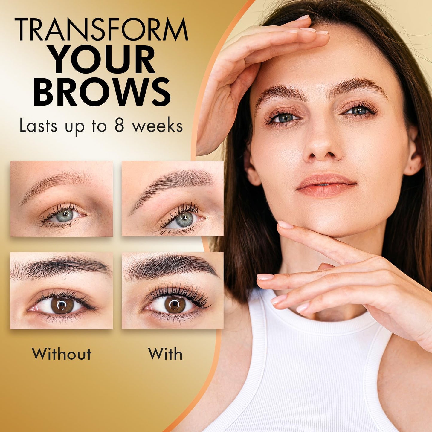 Eyebrow Lamination Kit, At-Home Brow Lift Kit for Beginner/Professional, Includes Instructions, Lasts 6-8 Weeks, 15 Applications, Safe & Effective - ABK1