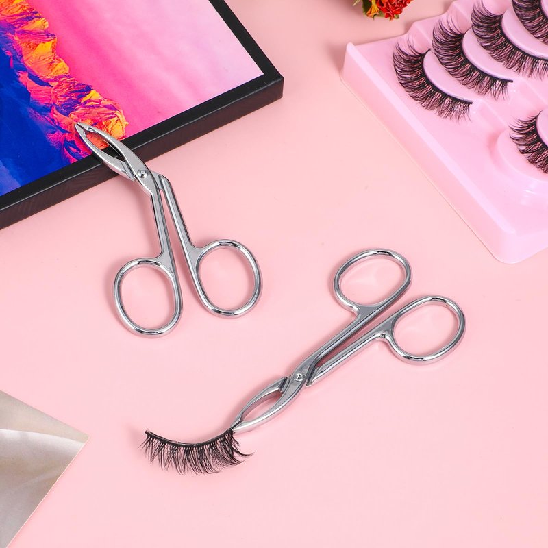 YUXIANLB 2Pcs Tweezers Scissor Handle Straight Tip Scissor Shaped Eyebrows Tweezers for Hair Plucker Remover Facial Hair Eyebrows Care, Brow Tweezers for Women Men (Silver)