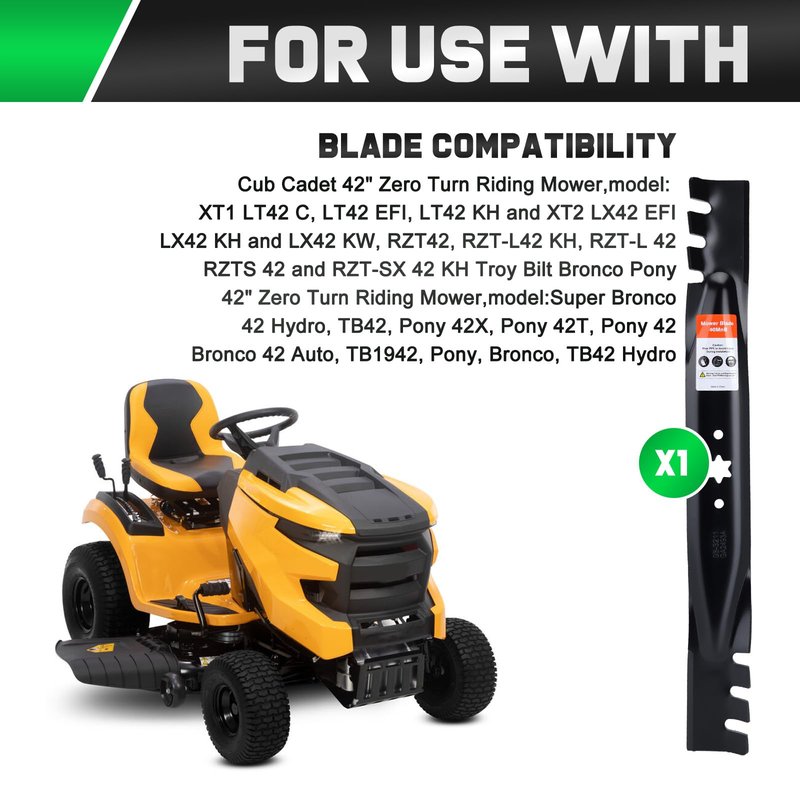 Grasscool 42 inch Mower Blades for Cub Cadet Ultima ZT1-42 XT1-42 LT42 Troy Bilt Bronco Pony 42" Zero Turn Riding Replace 942-0616A 742-0616A Mulching